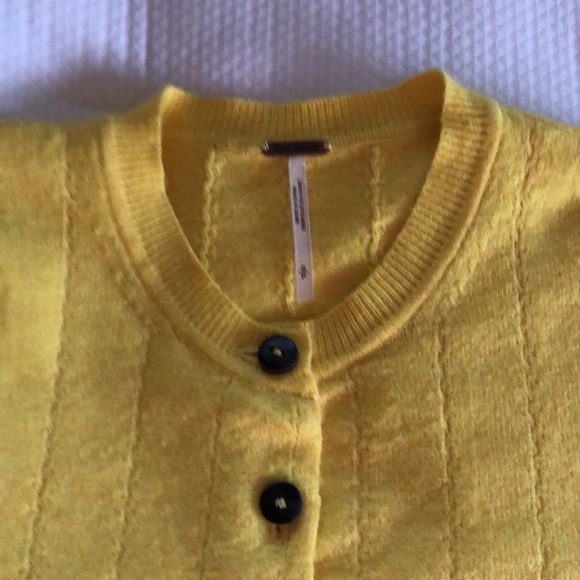 Free People Yellow Cardigan Size S - Picture 5 of 9